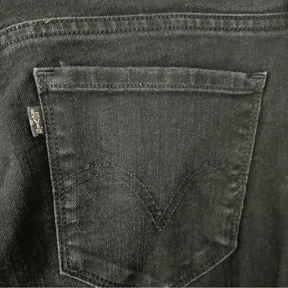 Levi's 505 Womens Straight Leg Black Mid-Rise Ankle Cropped Jean Pants Size: 6